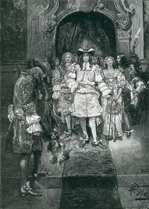 Quacchero e Re a Whitehall, inciso da Frank French (1850-1933) illustrazione da 